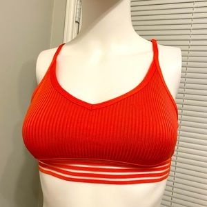 Pink Sport Racerback Sports Bra Coral S/P with mesh stripes